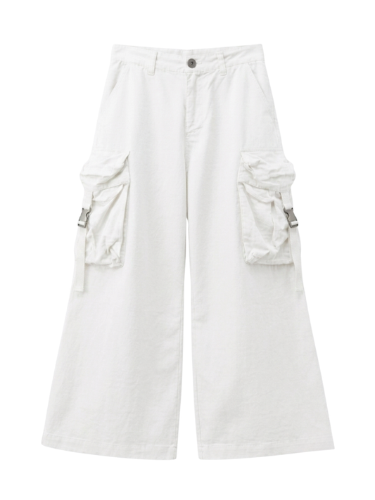 White 6 Pocket Baggy Pant