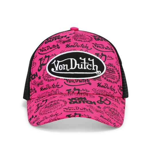 Von Dutch Trucker – Monogram Pink / Black Patch