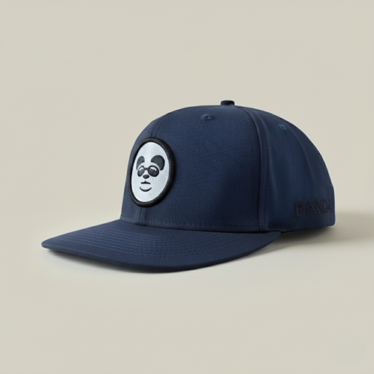 "Cool Panda" Embroidered Patch Snapback – Navy Blue