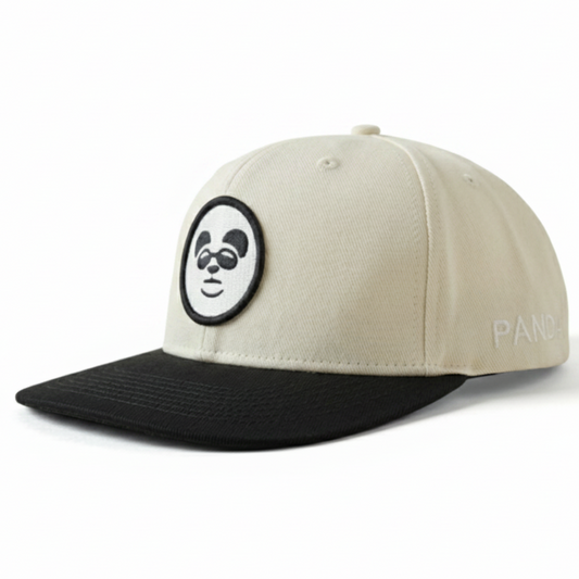 "Cool Panda" Two-Tone Snapback – Off-White & Black