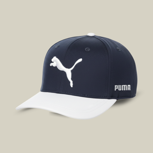 PUMA Cat Logo Two-Tone Baseball Cap – Navy & White