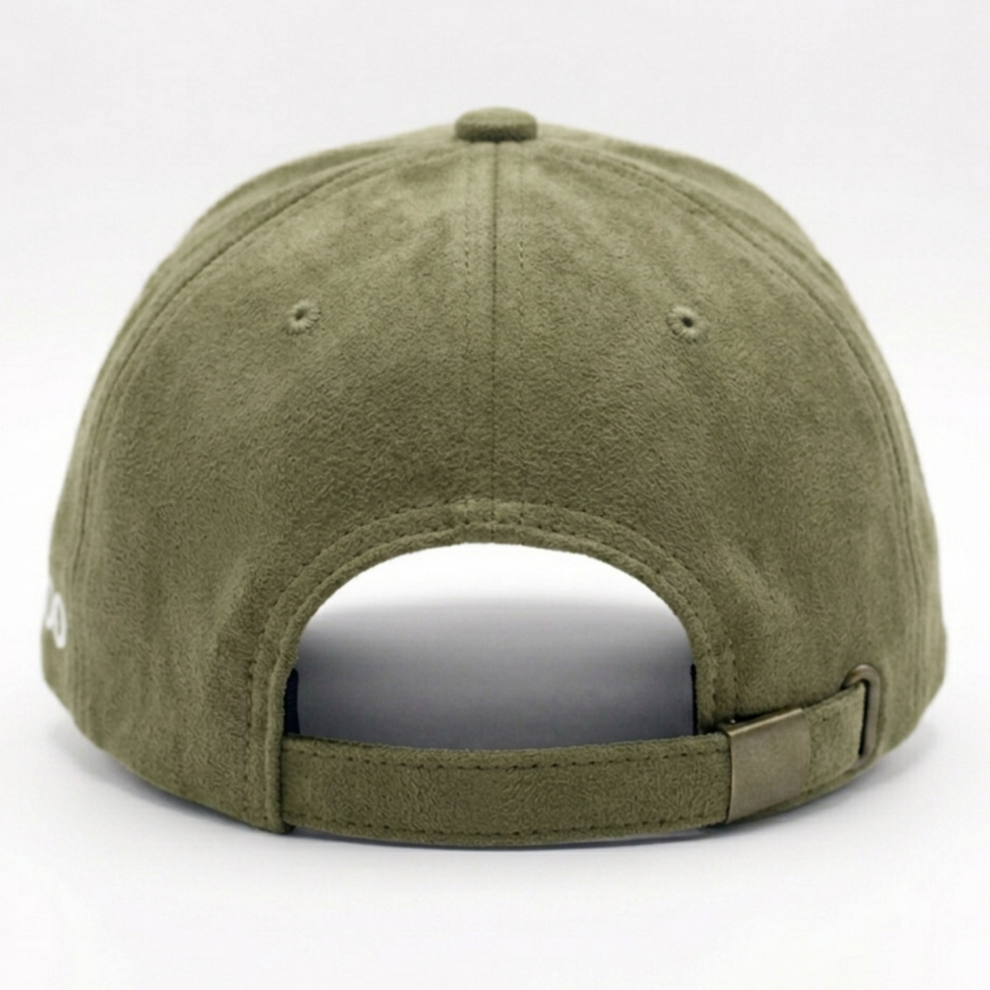 Olive Green Suede Eagle Patch Baseball Cap