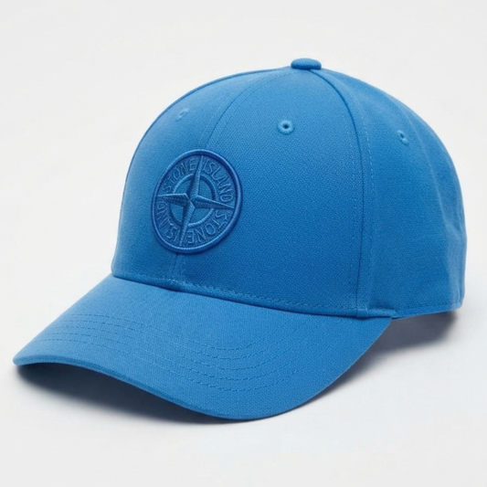 Stone Island Blue Baseball Cap with Adjustable Buckle