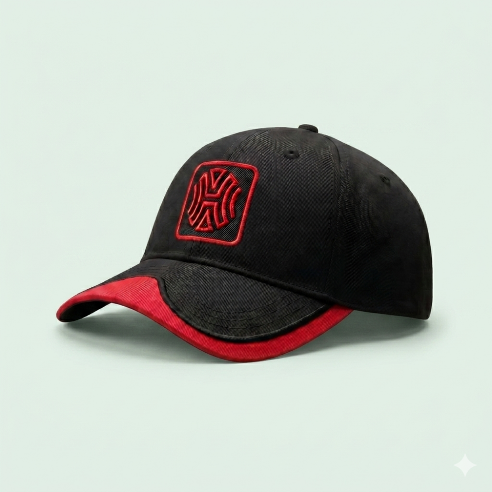Hatgoods HH Cap – Black / Red Brim