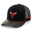 Black New Era Bull Leather Brim Trucker
