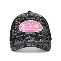 Von Dutch Trucker – Monogram Black / Pink Patch