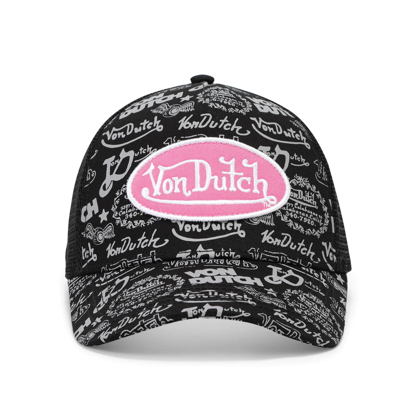 Von Dutch Trucker – Monogram Black / Pink Patch