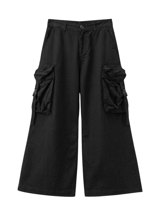 Black 6 Pocket Baggy Pant
