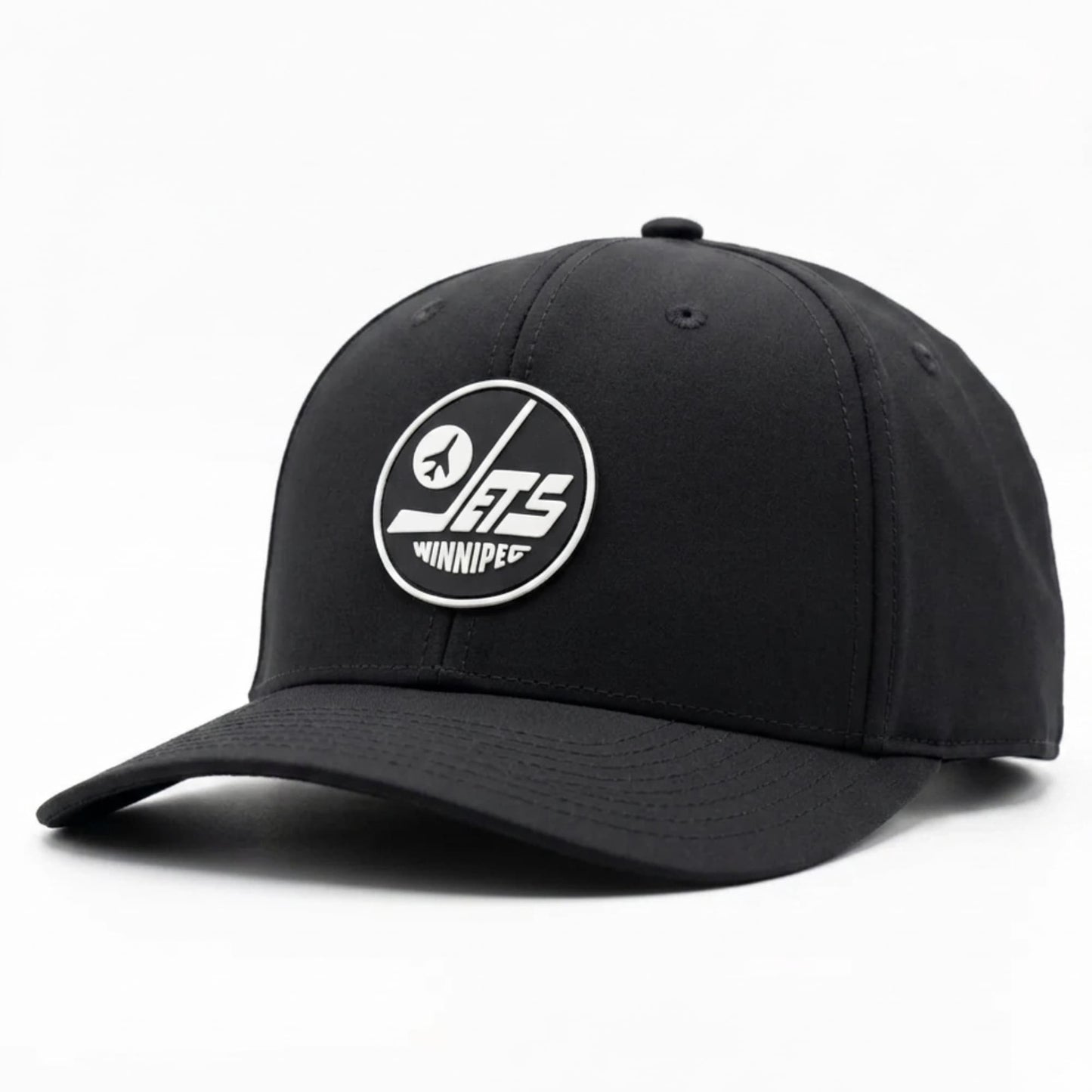 Black Perforated Rope Brim Snapback Cap