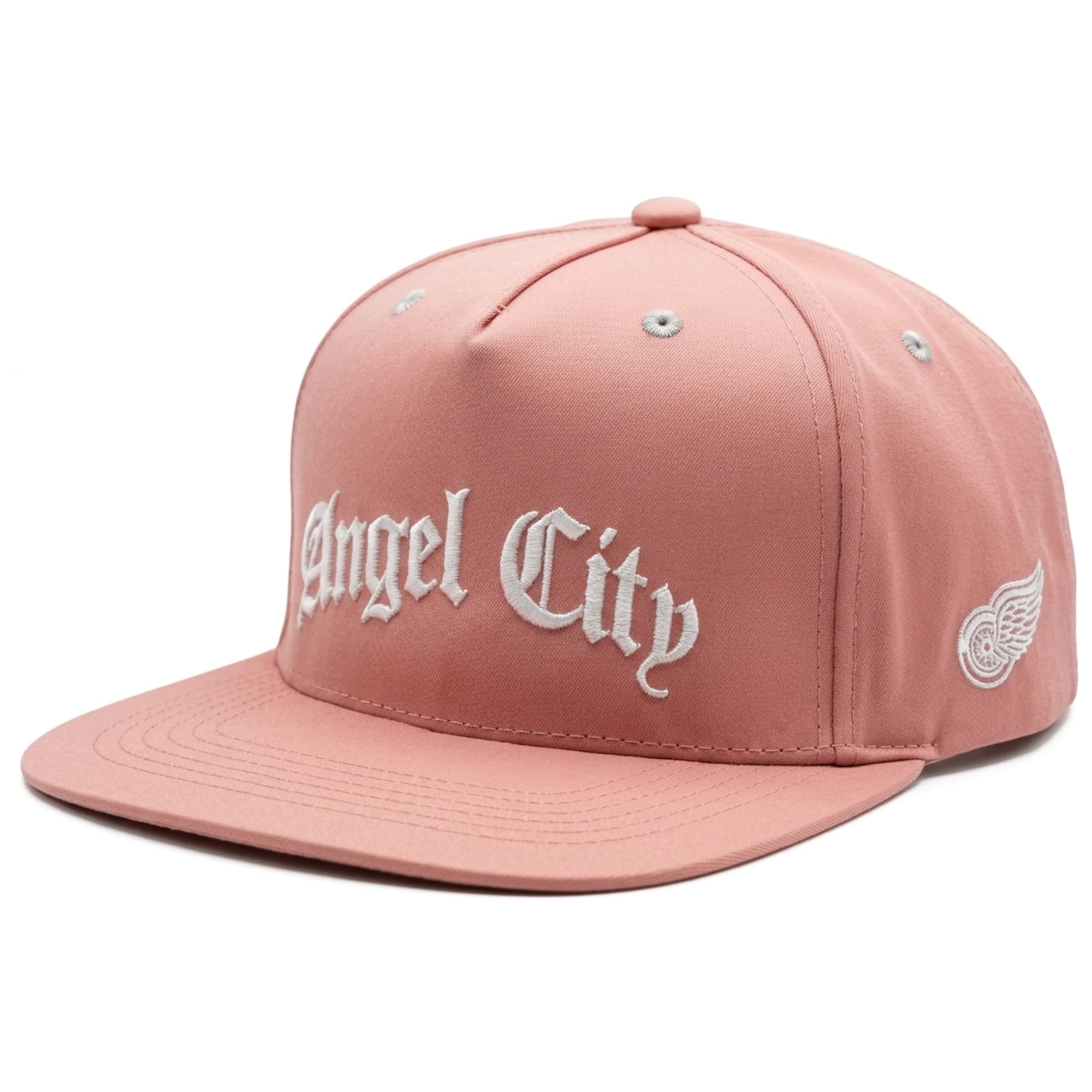 Washed Coral Blank Snapback Cap