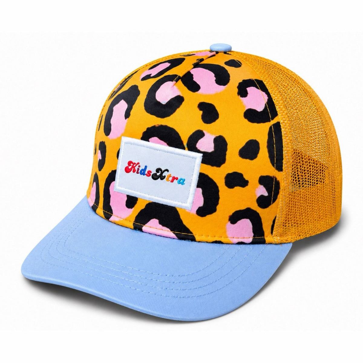 Kids Yellow Leopard Print Trucker Cap