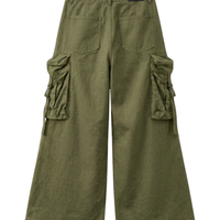 Olive 6 Pocket Baggy Pant