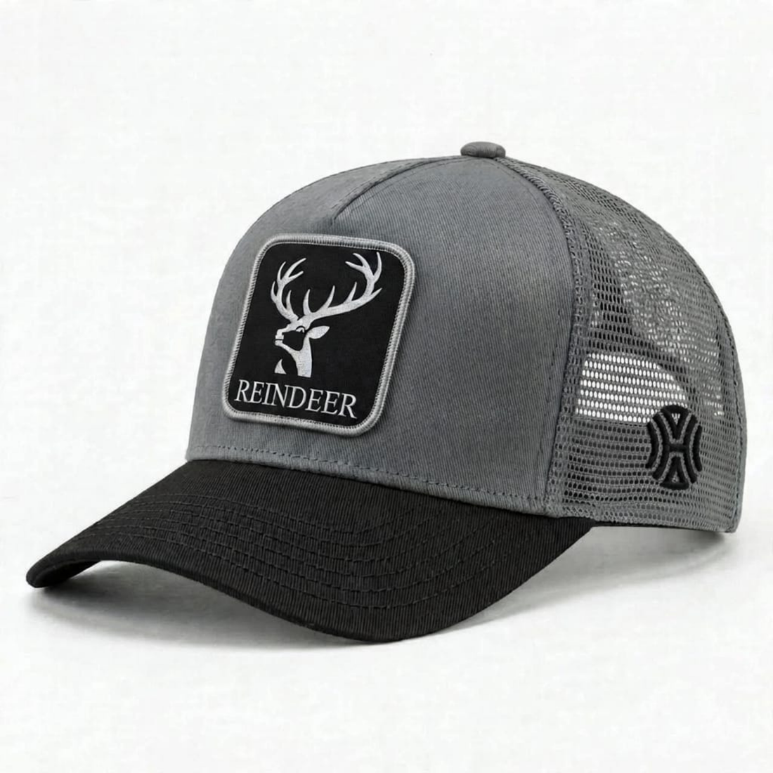 Grey Hatgoods Reindeer Patch Trucker