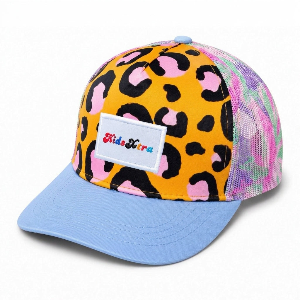Kids Yellow Leopard Print Trucker
