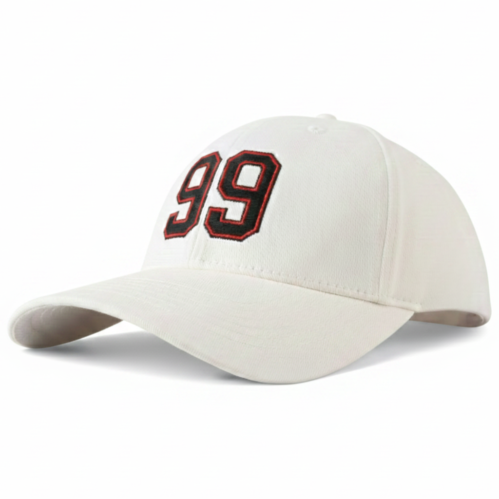 Varsity Number "99" Embroidered Baseball Cap – Off-White
