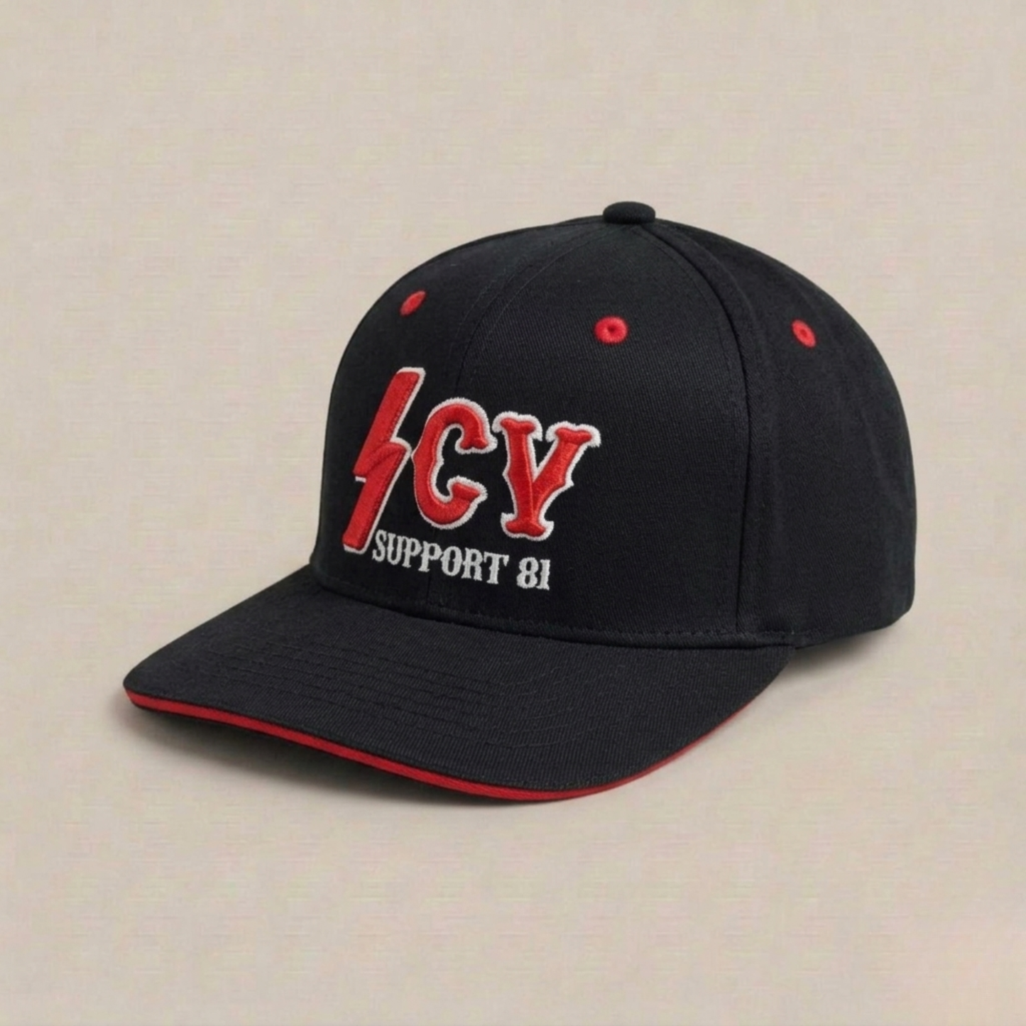 ICY Support 81 Snapback – Black & Red Edition