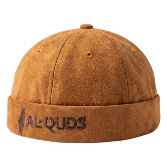 Premium Suede Docker Cap – AL-QUDS Embroidered