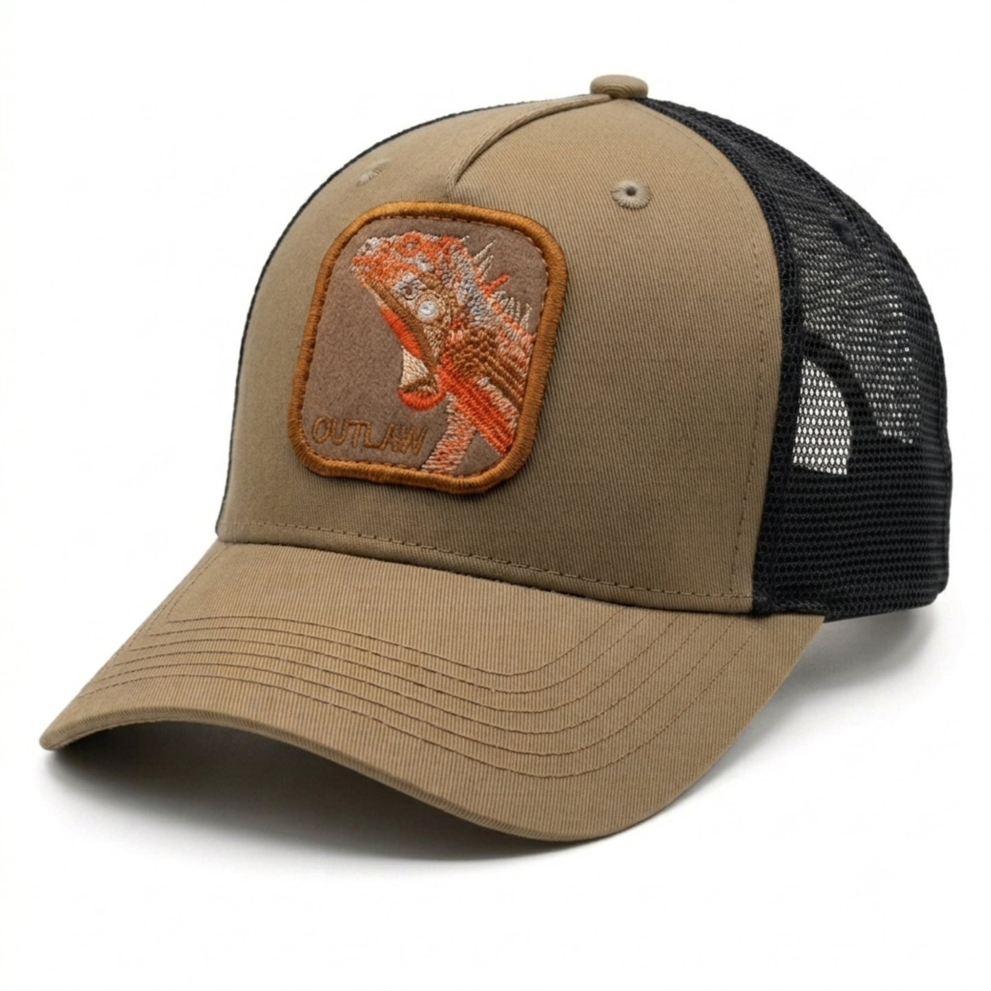 Tan & Black "Outlaw" Iguana Trucker Hat