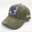 Olive Green Suede Eagle Patch Baseball Cap