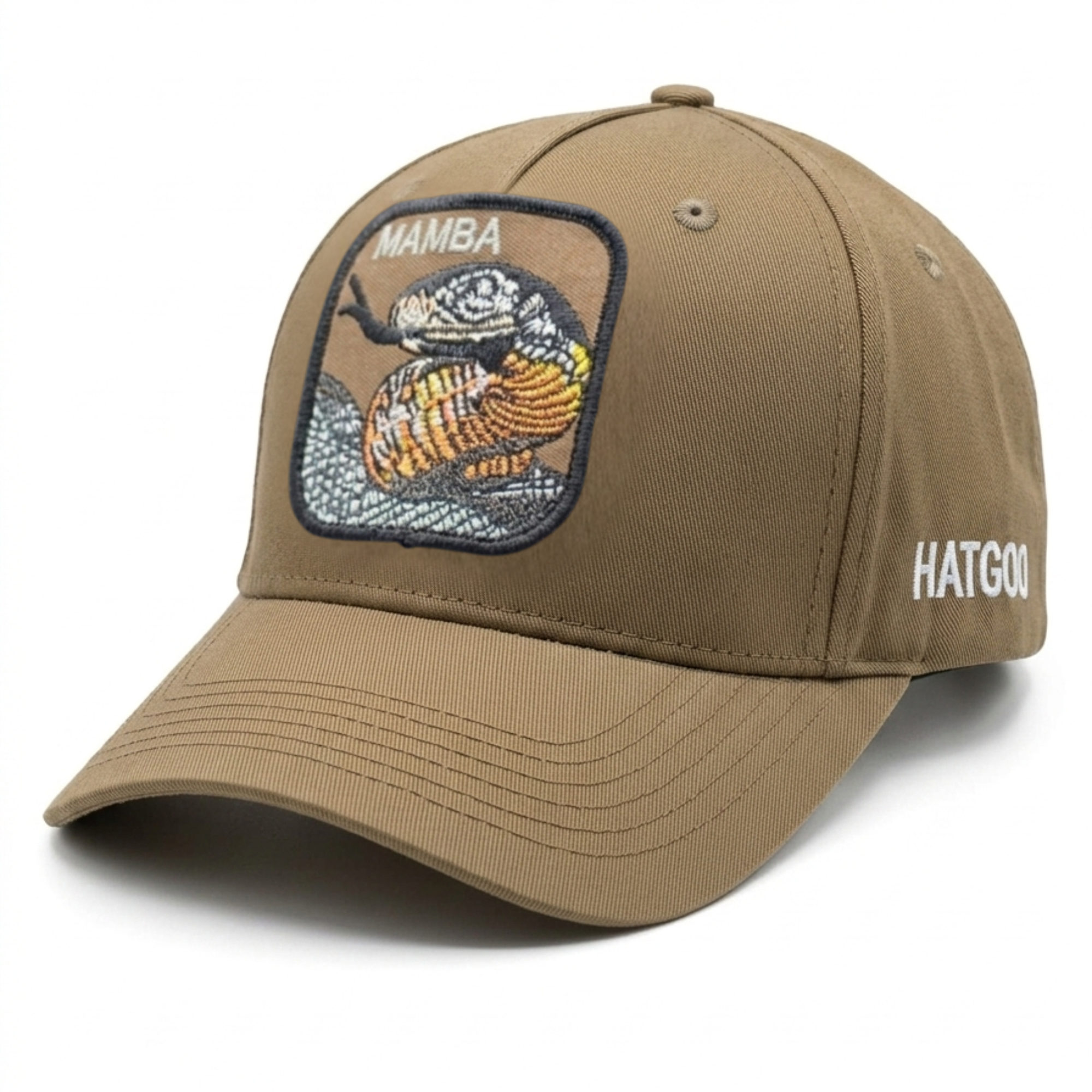 Khaki "Mamba" Snake Patch Baseball Cap