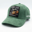 Green Suede "Mamba" Snake Patch Baseball Cap