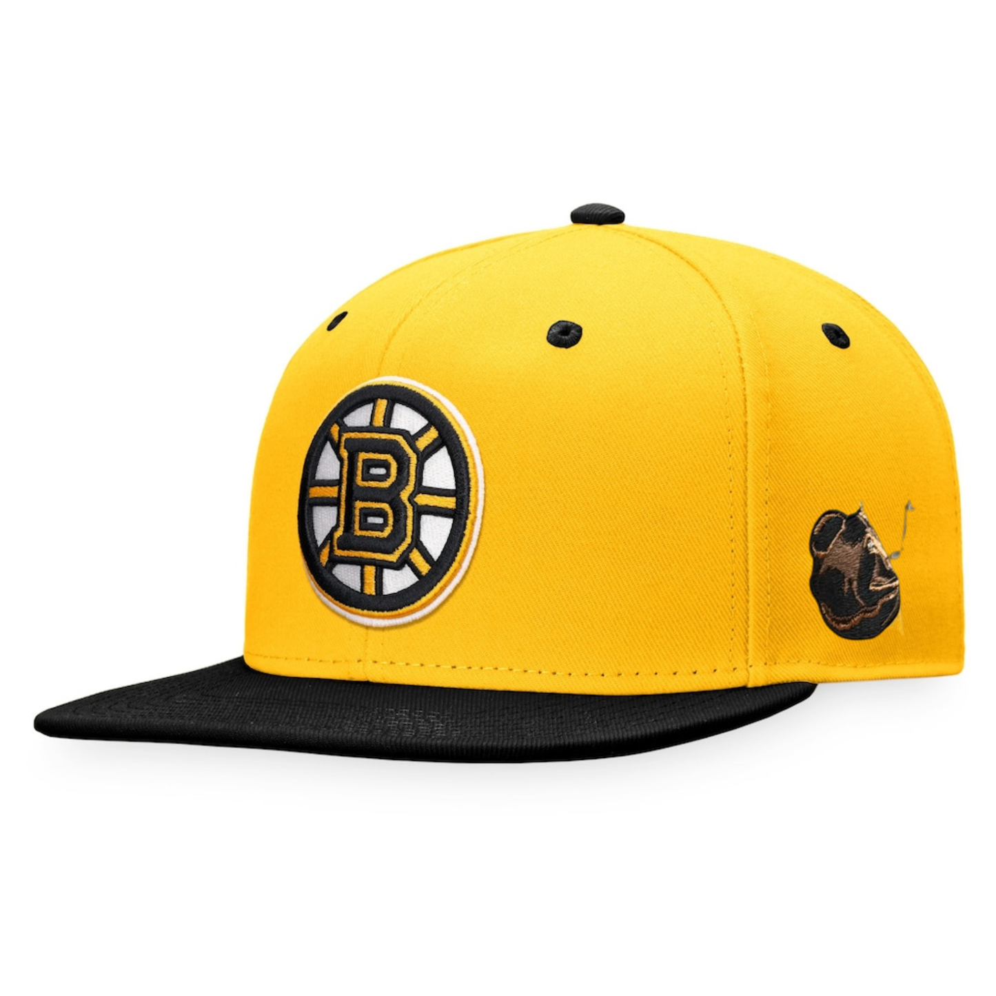 Boston Bruins Men's Yellow and Black Flat Brim Snapback Hat