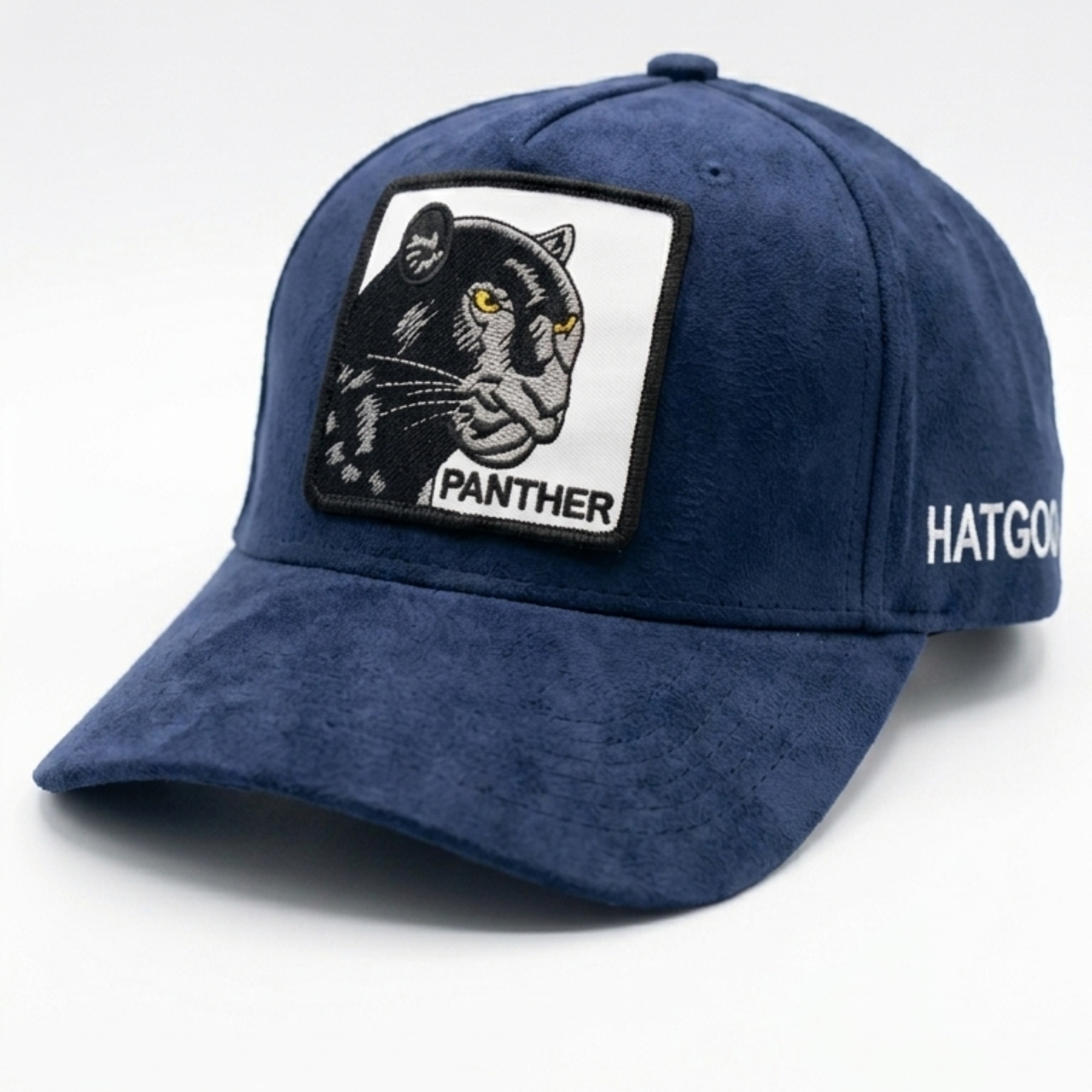 Navy Suede "Panther" Patch Baseball Cap