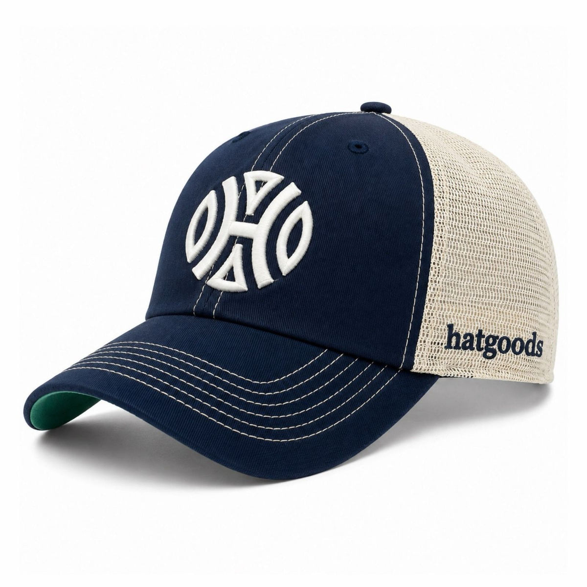 Navy Blue Hatgoods Contrast Stitch Trucker