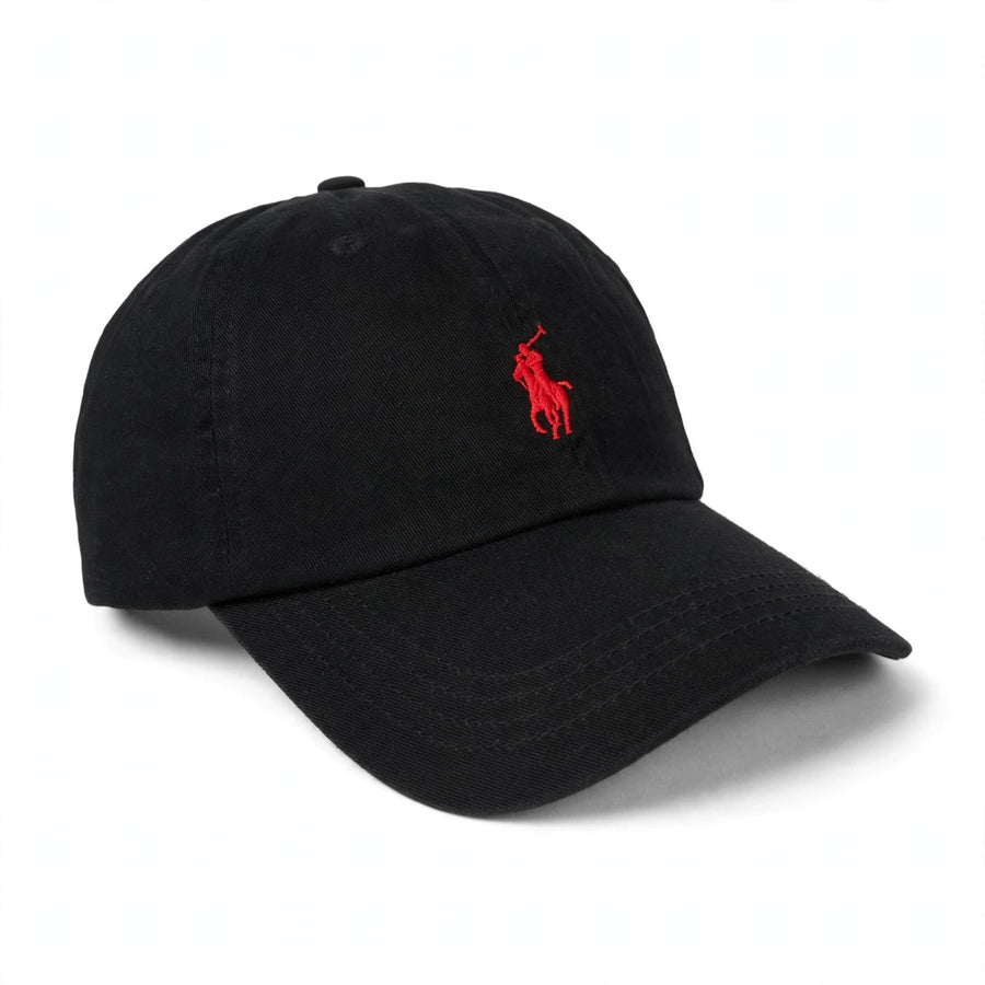 Polo Ralph Lauren Black Red Pony Logo Baseball Cap