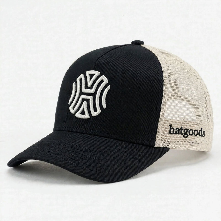 Hatgoods Trucker Hat - Black & Cream