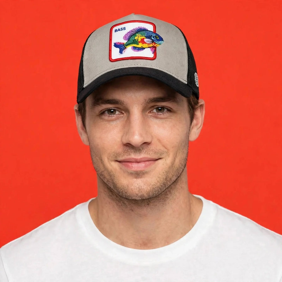 Grey Hatgoods Bass Patch Trucker