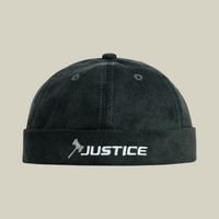 Charcoal Suede "Justice" Brimless Docker Cap