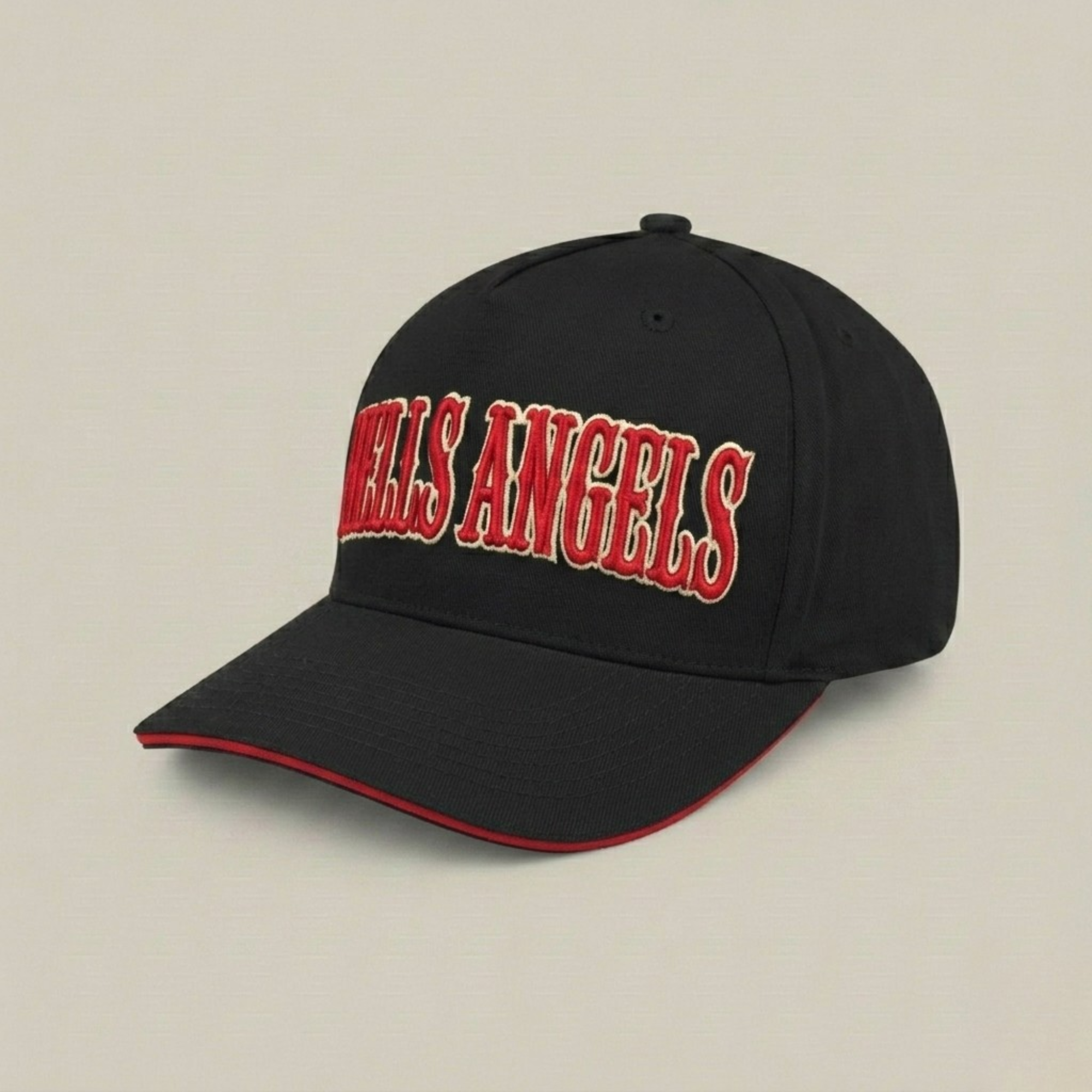 Hells Angels Red & Gold Embroidered Snapback