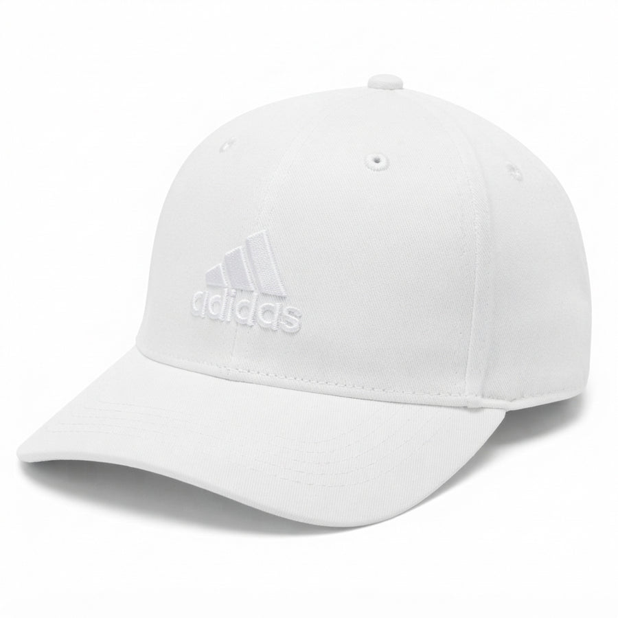 Adidas White Baseball Cap With Classic White Embroidered Logo