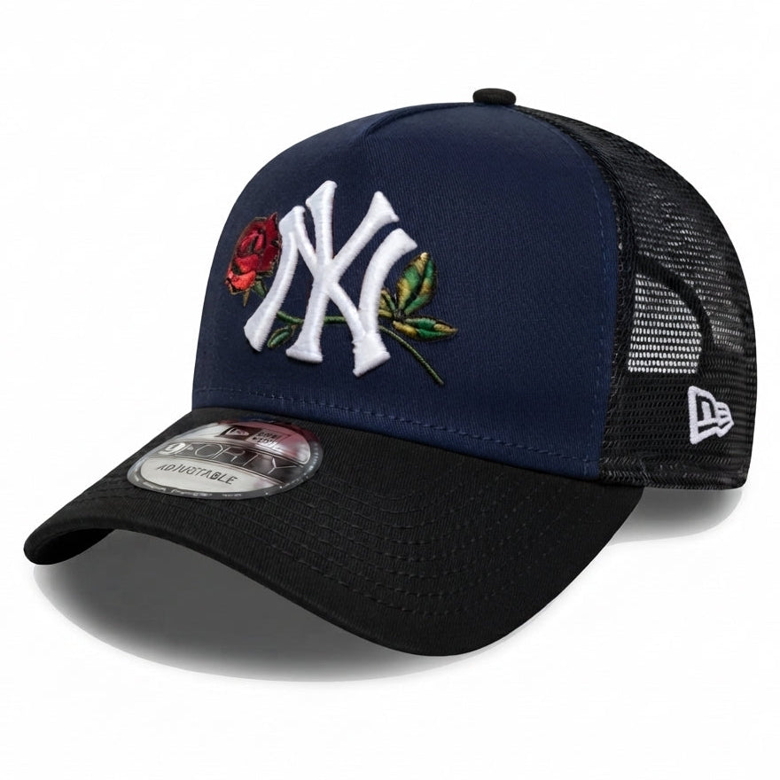 NY Rose Navy Trucker Cap