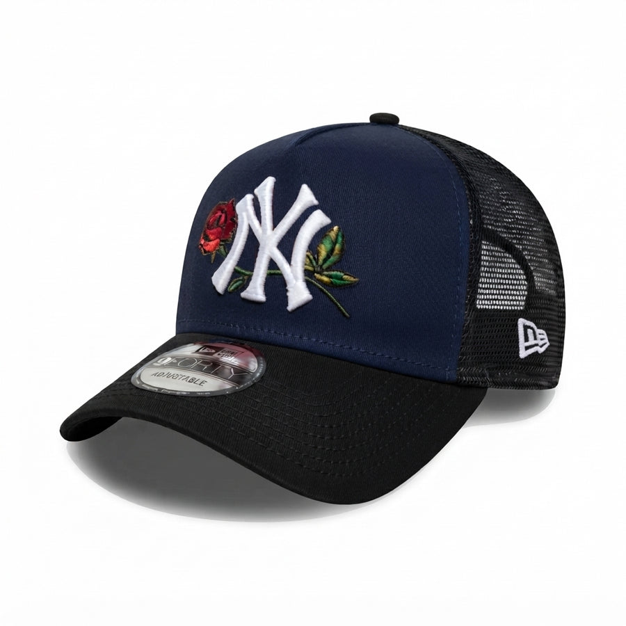 NY Rose Navy Trucker Cap