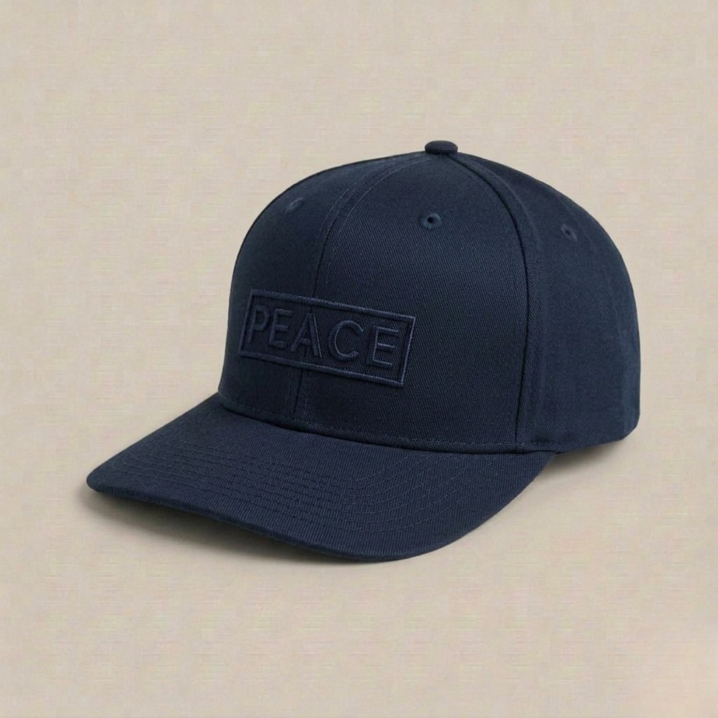 Minimalist Navy "PEACE" Embroidered Cap