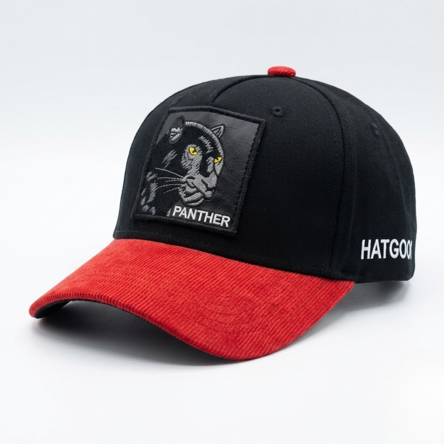 Premium Black & Red Panther Embroidered Cap