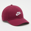 Nike Burgundy Baseball Cap with Embroidered Logo and Metal Slider