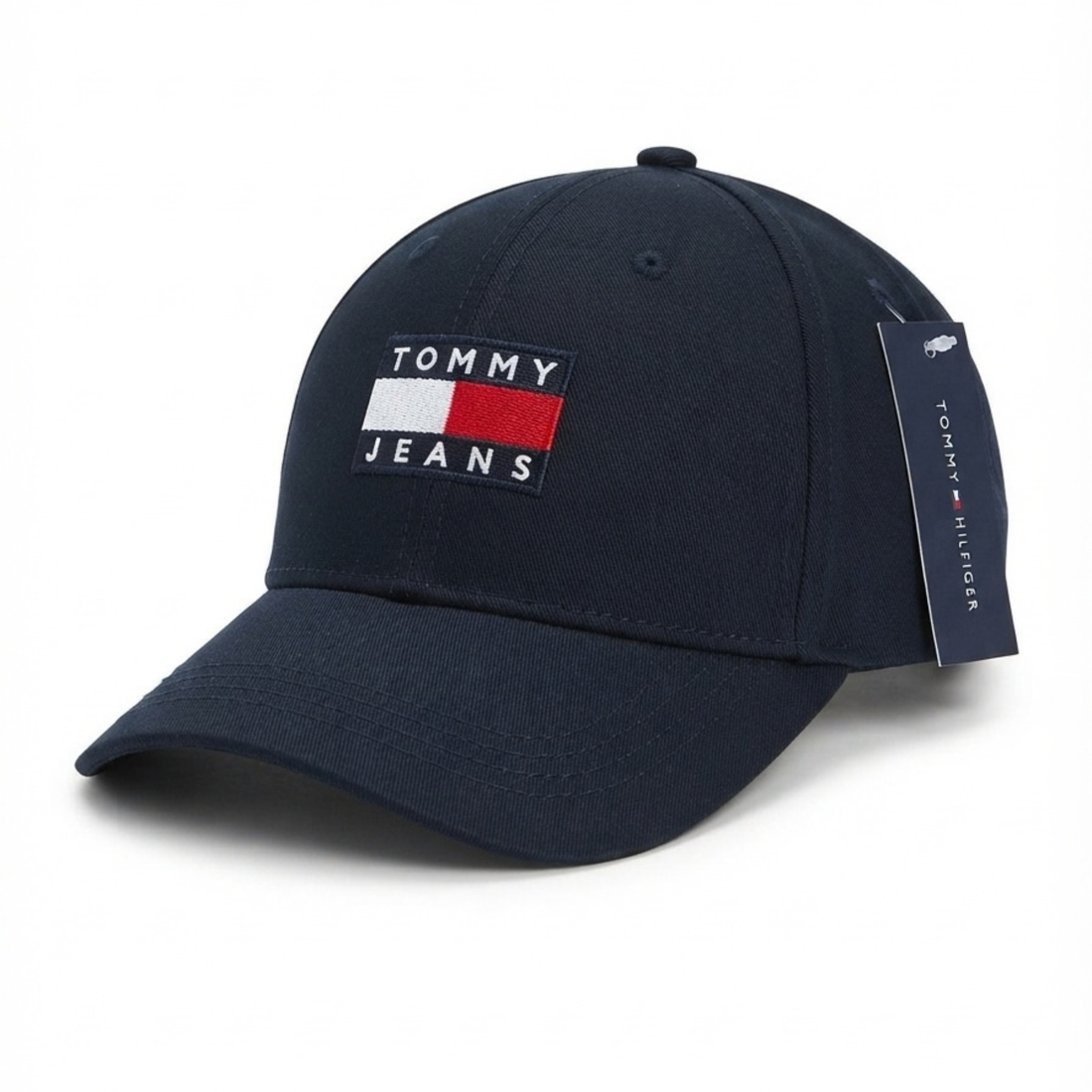Tommy Navy Blue Baseball Cap with Logo Patch