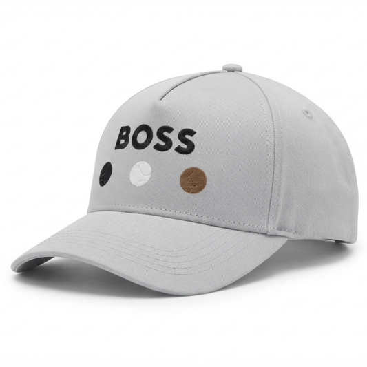 BOSS Embroidered Grey Baseball Cap