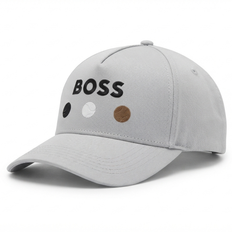 BOSS Embroidered Grey Baseball Cap