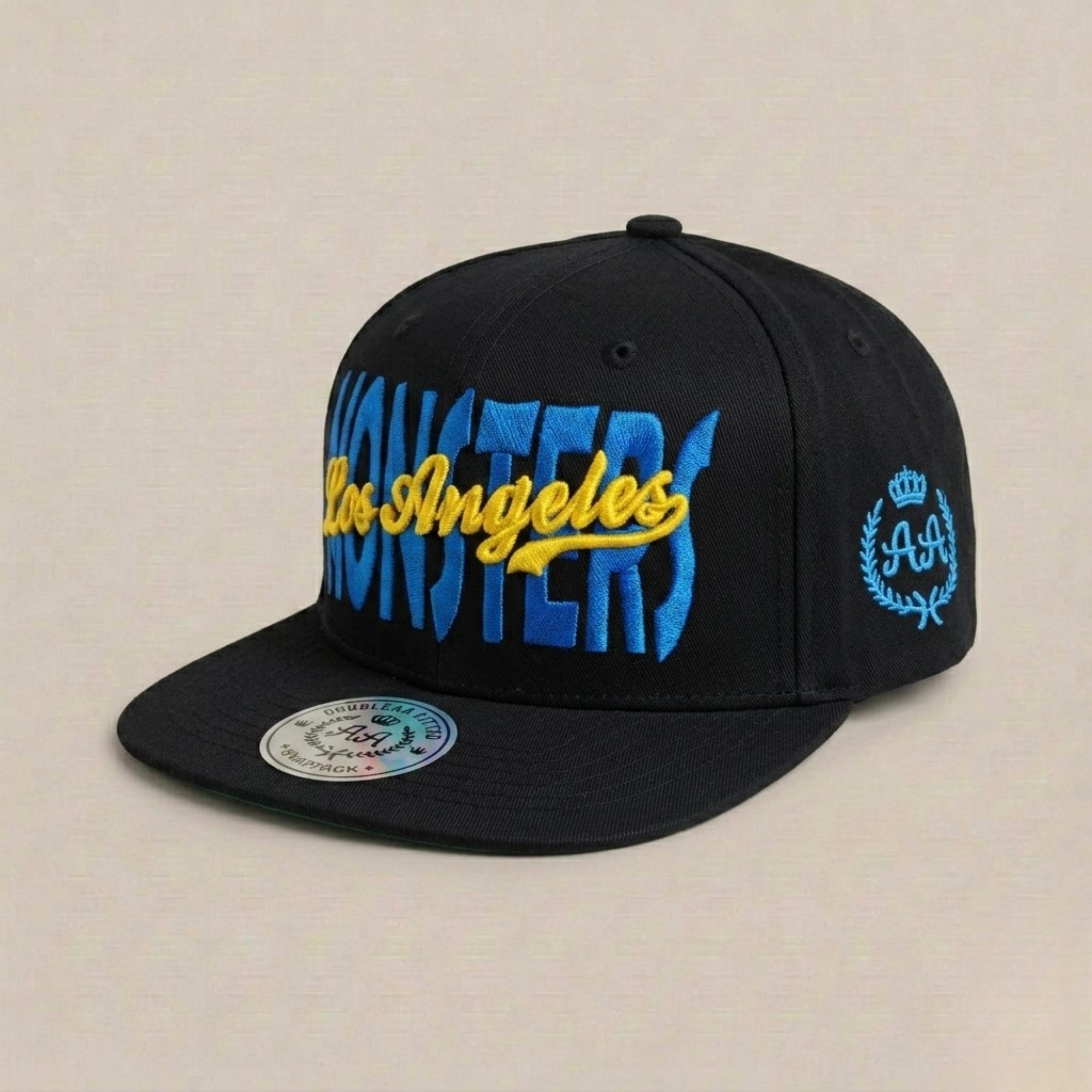 LA Monsters Two-Tone Snapback | Black with Blue & Yellow Embroidery