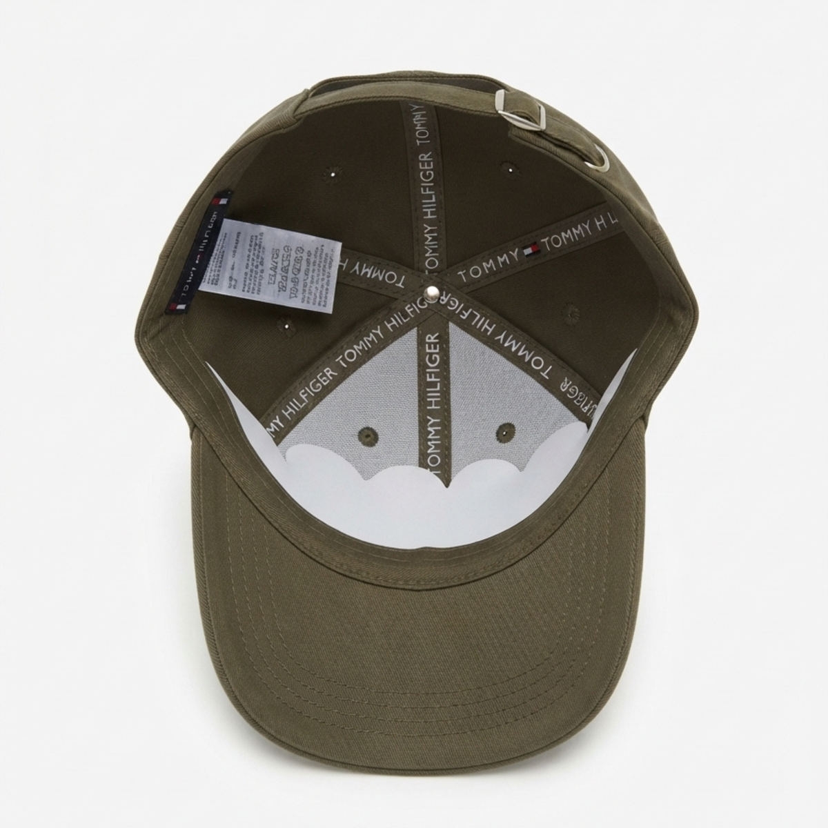 Tommy Jeans Olive Green Cotton Baseball Cap with Logo Patch