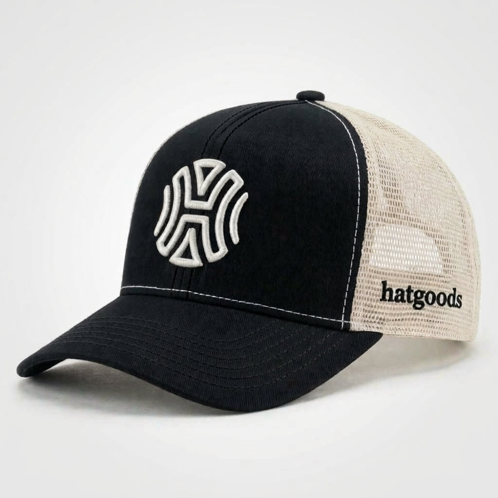 Hatgoods Trucker Hat - Black & Cream