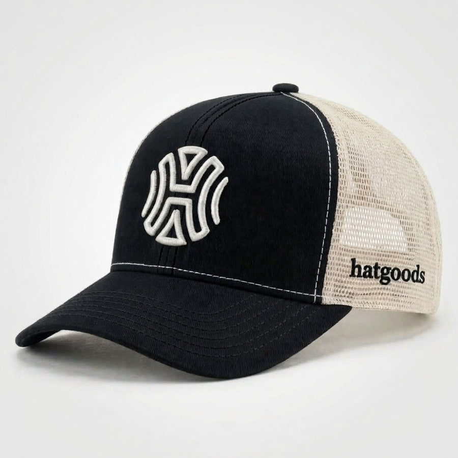 Hatgoods Trucker Hat - Black & Cream